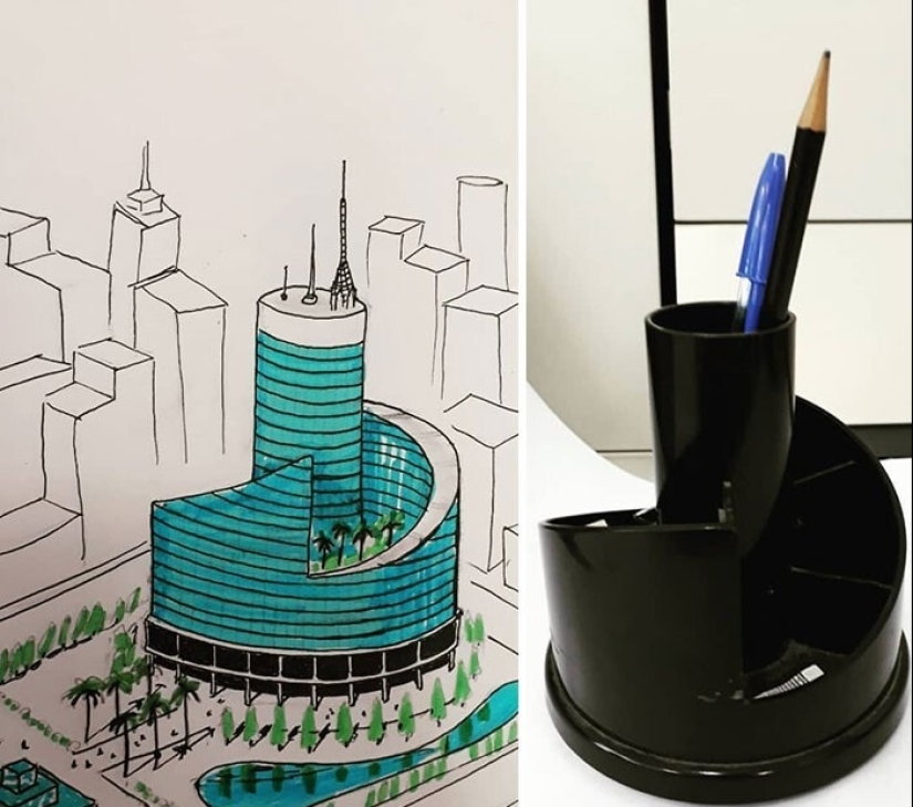 El arquitecto de Brasil atrae surrealista edificios inspirados por los objetos familiares