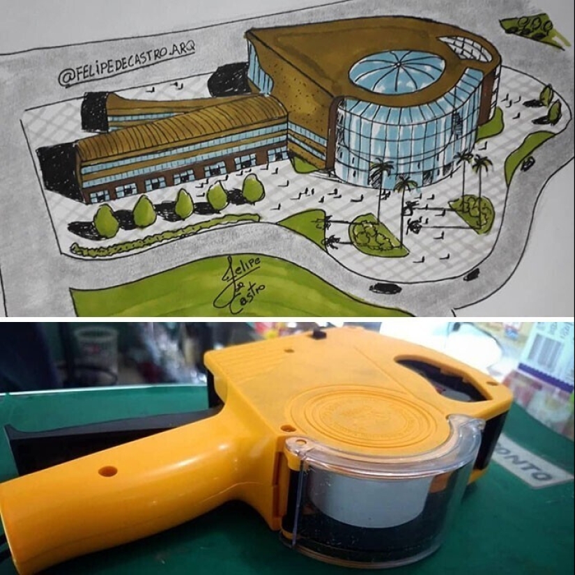 El arquitecto de Brasil atrae surrealista edificios inspirados por los objetos familiares