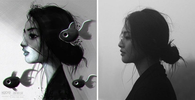 El artista convierte fotos de personas al azar en ilustraciones increíbles