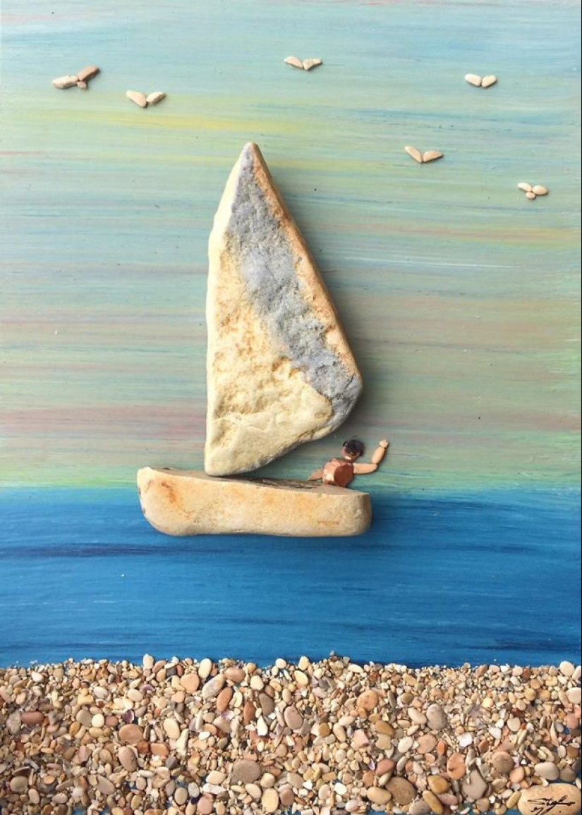 El artista hace pinturas increíblemente realistas a partir de piedras encontradas en la playa El artista hace pinturas increíblemente realistas a partir de piedras encontradas en la playa