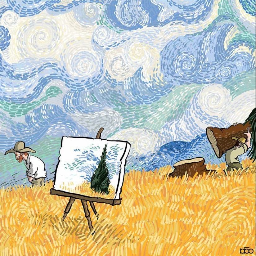 El artista pintó cómo ve la vida de Van Gogh