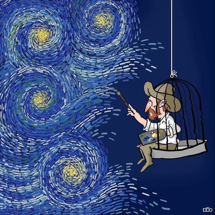 El artista pintó cómo ve la vida de Van Gogh