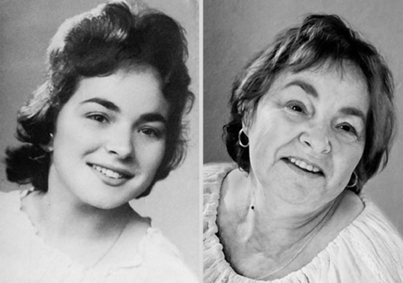 El inexorable paso del tiempo en los retratos de la serie " antes y después»