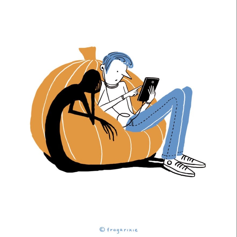 El mundo a través de la pantalla: 25 ilustraciones adorables obsesión gadgets