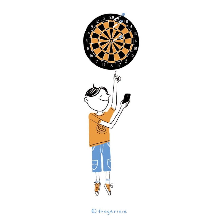 El mundo a través de la pantalla: 25 ilustraciones adorables obsesión gadgets