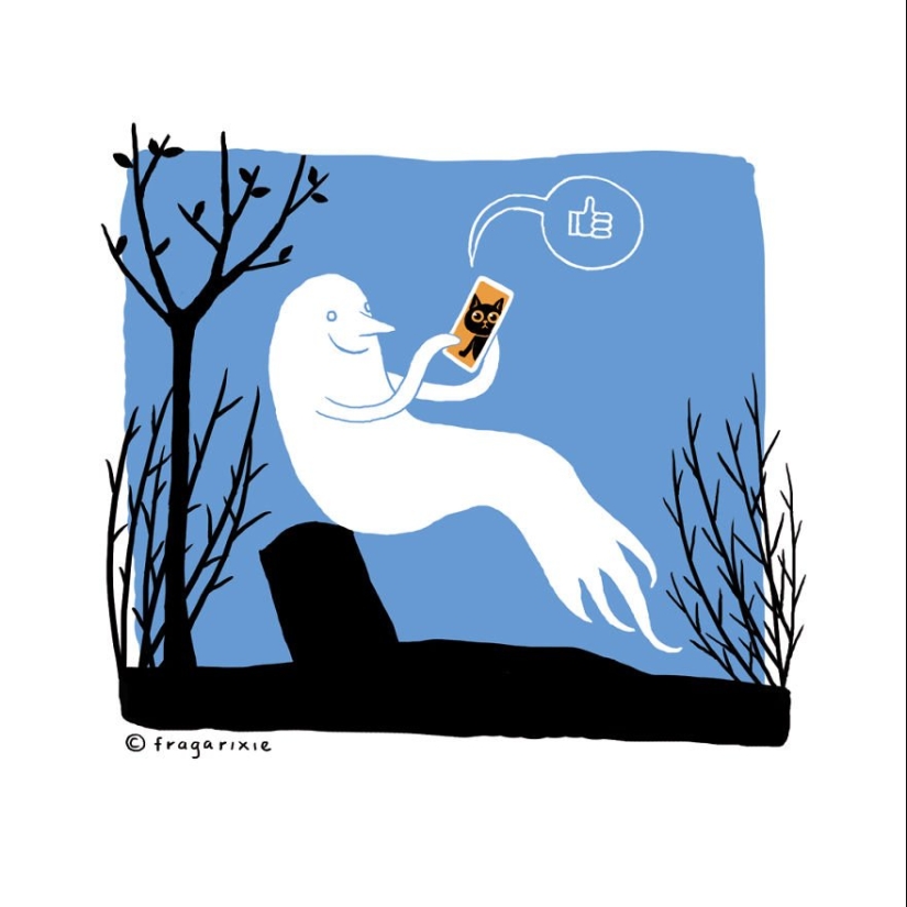 El mundo a través de la pantalla: 25 ilustraciones adorables obsesión gadgets