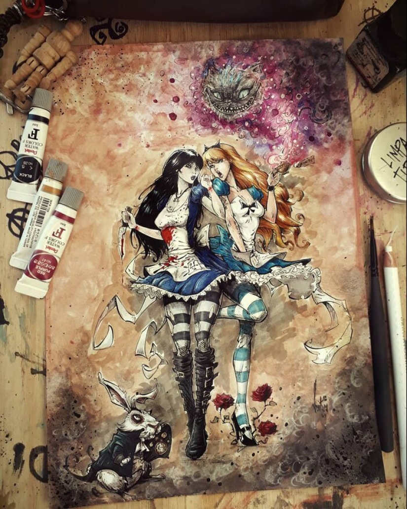 En el lado oscuro: Marcelo Ventura y sus dibujos de los personajes de la cultura pop en un oscuro estilo comic