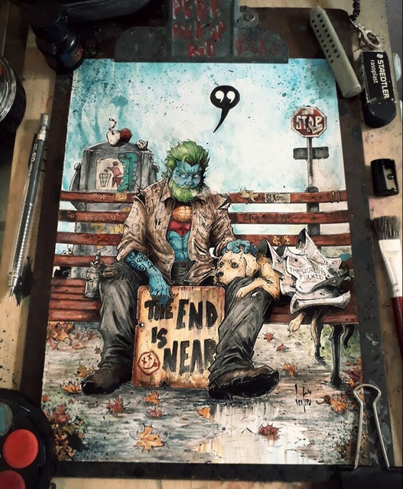 En el lado oscuro: Marcelo Ventura y sus dibujos de los personajes de la cultura pop en un oscuro estilo comic