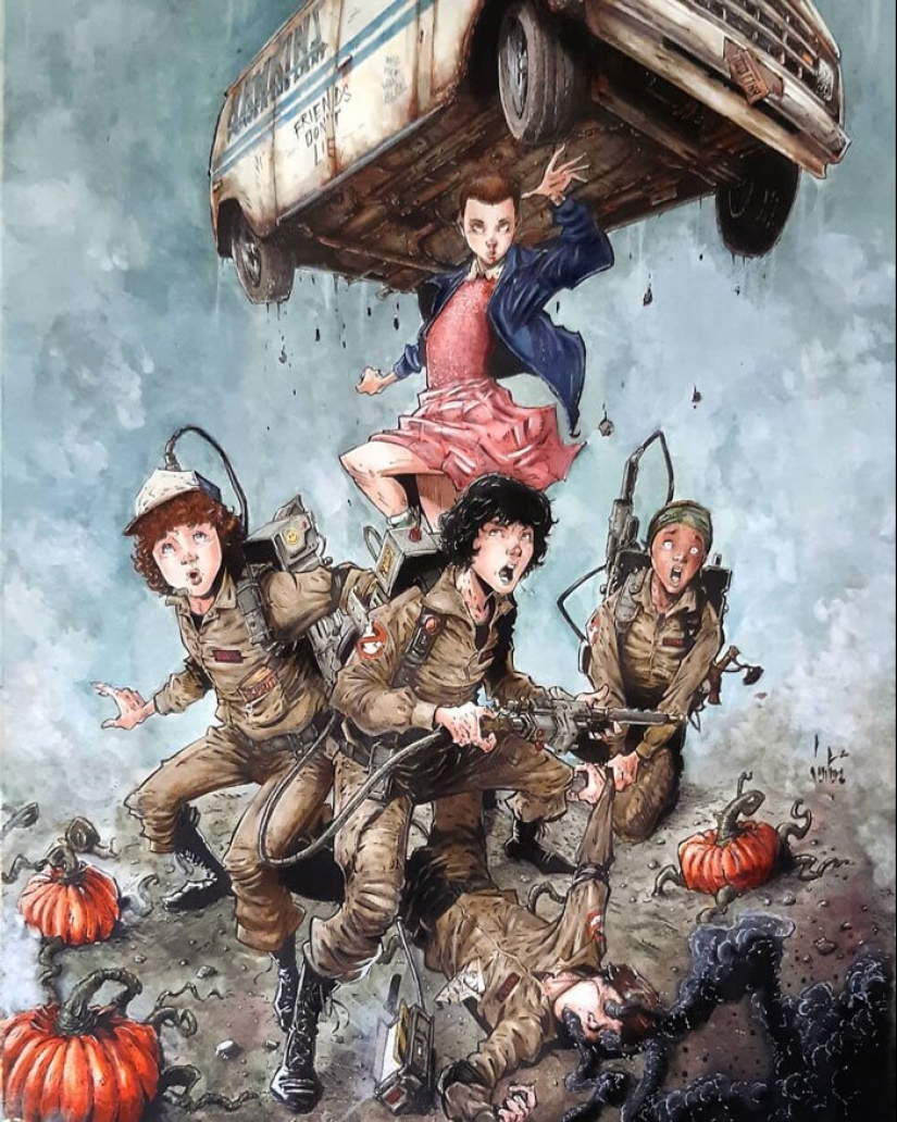 En el lado oscuro: Marcelo Ventura y sus dibujos de los personajes de la cultura pop en un oscuro estilo comic