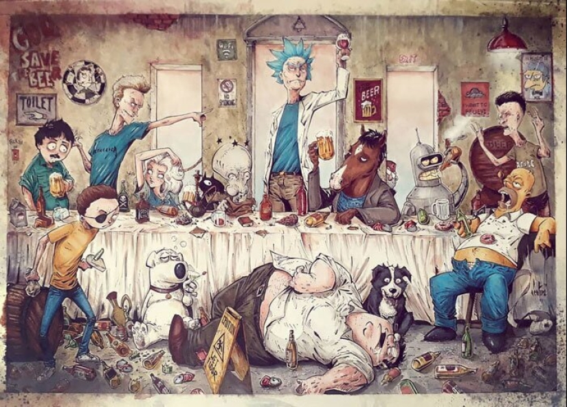 En el lado oscuro: Marcelo Ventura y sus dibujos de los personajes de la cultura pop en un oscuro estilo comic