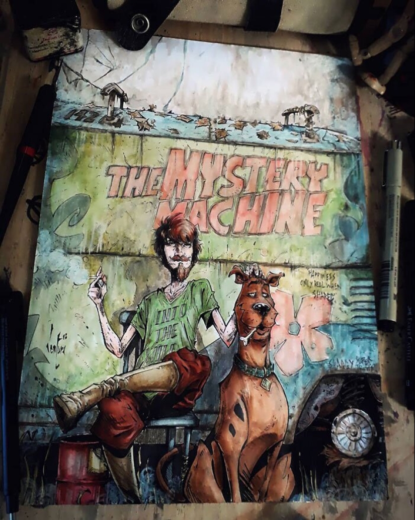 En el lado oscuro: Marcelo Ventura y sus dibujos de los personajes de la cultura pop en un oscuro estilo comic