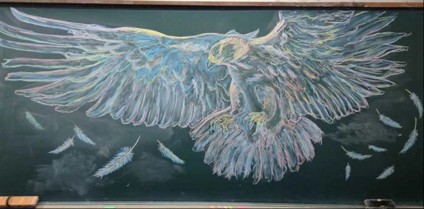 Escolares japoneses crean dibujos increíblemente hermosos en tableros escolares Escolares japoneses crean dibujos increíblemente hermosos en tableros escolares