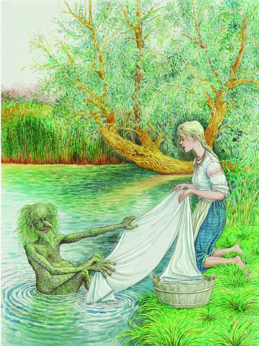 Espíritus malignos eslavos malos y buenos en las pinturas de Valery Slauk