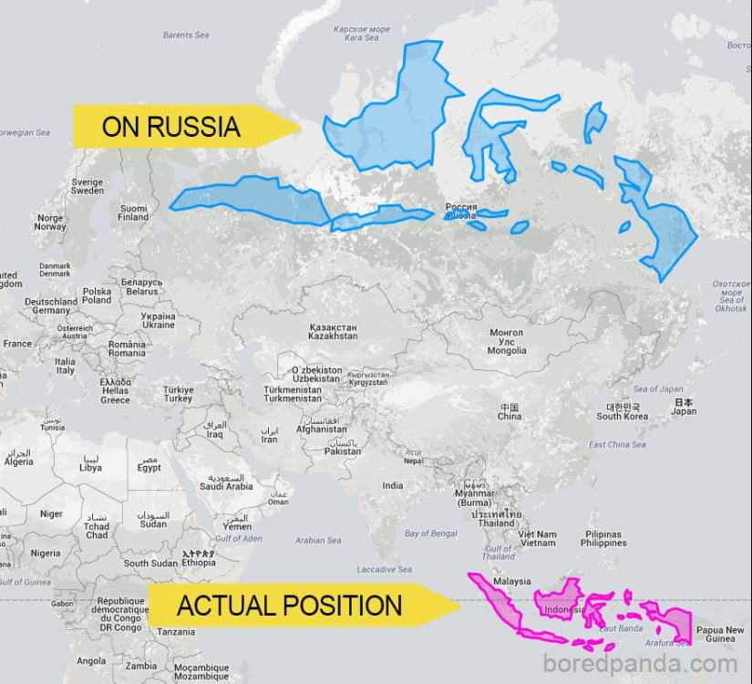 Estos mapas permiten ver el tamaño real de los países del mundo Estos mapas permiten ver el tamaño real de los países del mundo