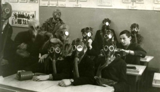 Even girls received initial military training in Soviet schools