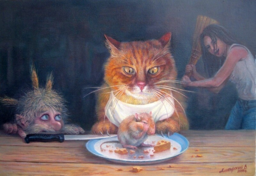 Everyday life of brownies in kind and funny pictures by Vyacheslav Alatyrsky