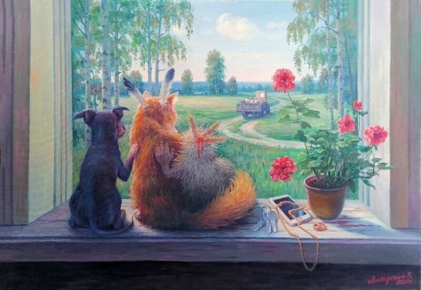 Everyday life of brownies in kind and funny pictures by Vyacheslav Alatyrsky