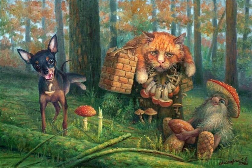 Everyday life of brownies in kind and funny pictures by Vyacheslav Alatyrsky