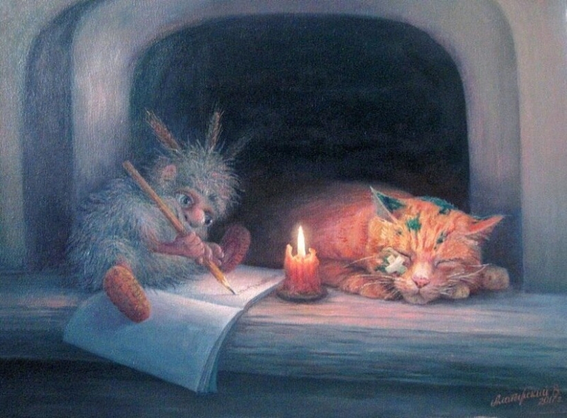 Everyday life of brownies in kind and funny pictures by Vyacheslav Alatyrsky