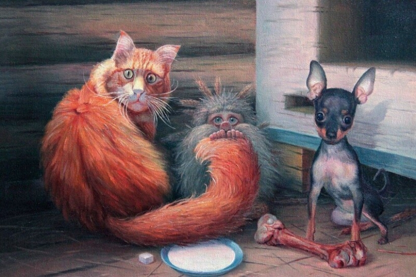 Everyday life of brownies in kind and funny pictures by Vyacheslav Alatyrsky