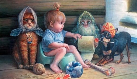 Everyday life of brownies in kind and funny pictures by Vyacheslav Alatyrsky