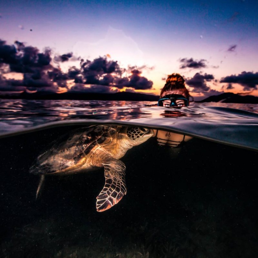 Everyone calls her the pictures with photoshop, but they are real: amazing footage of a diver and the underwater world