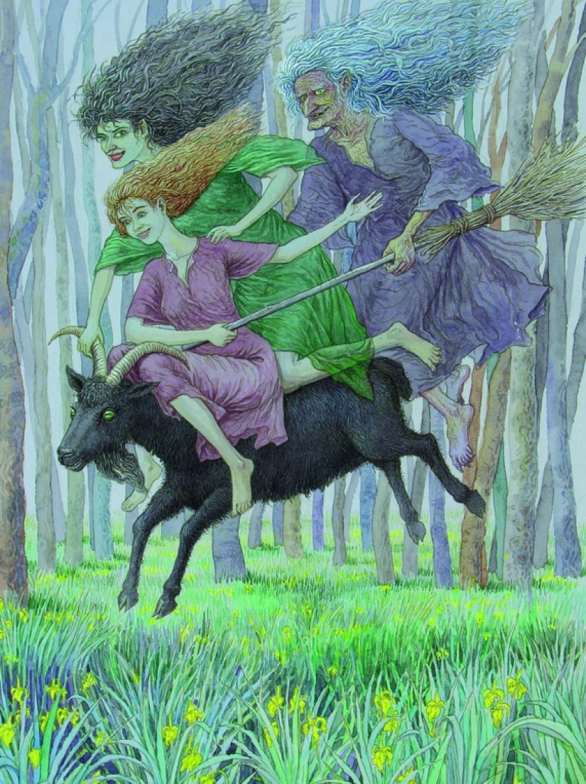 Evil and good Slavic evil spirits in the paintings of Valery Slauk