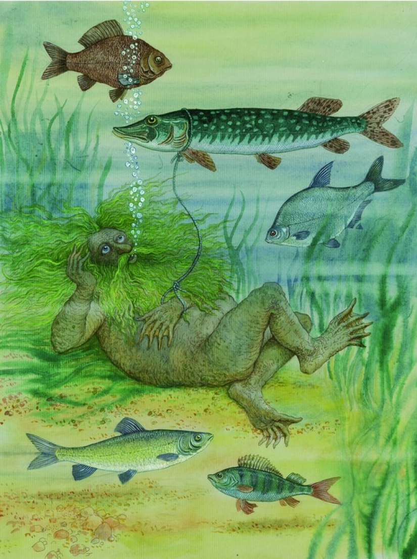 Evil and good Slavic evil spirits in the paintings of Valery Slauk