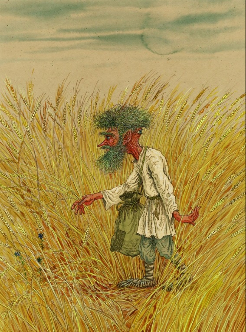 Evil and good Slavic evil spirits in the paintings of Valery Slauk