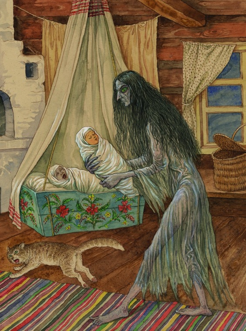 Evil and good Slavic evil spirits in the paintings of Valery Slauk