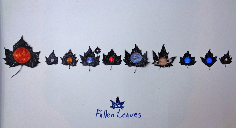 Fantastic worlds on dry maple leaves Fantastic worlds on dry maple leaves