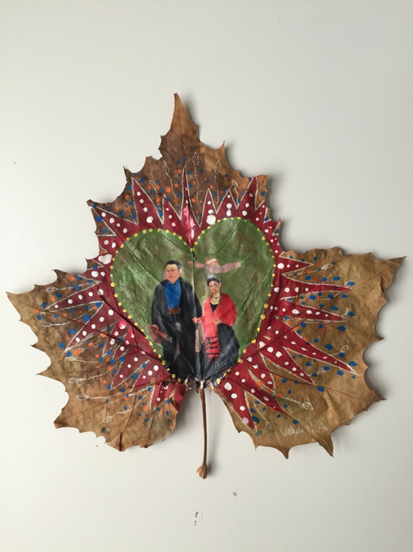 Fantastic worlds on dry maple leaves Fantastic worlds on dry maple leaves