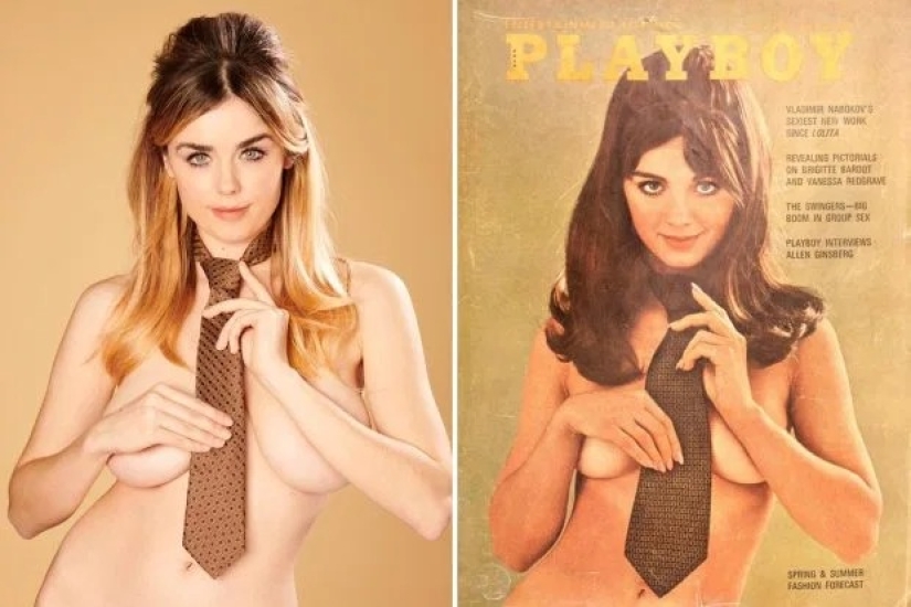 Fashion temptation never fades away: hot Babes recreated the iconic poses of the stars of Playboy