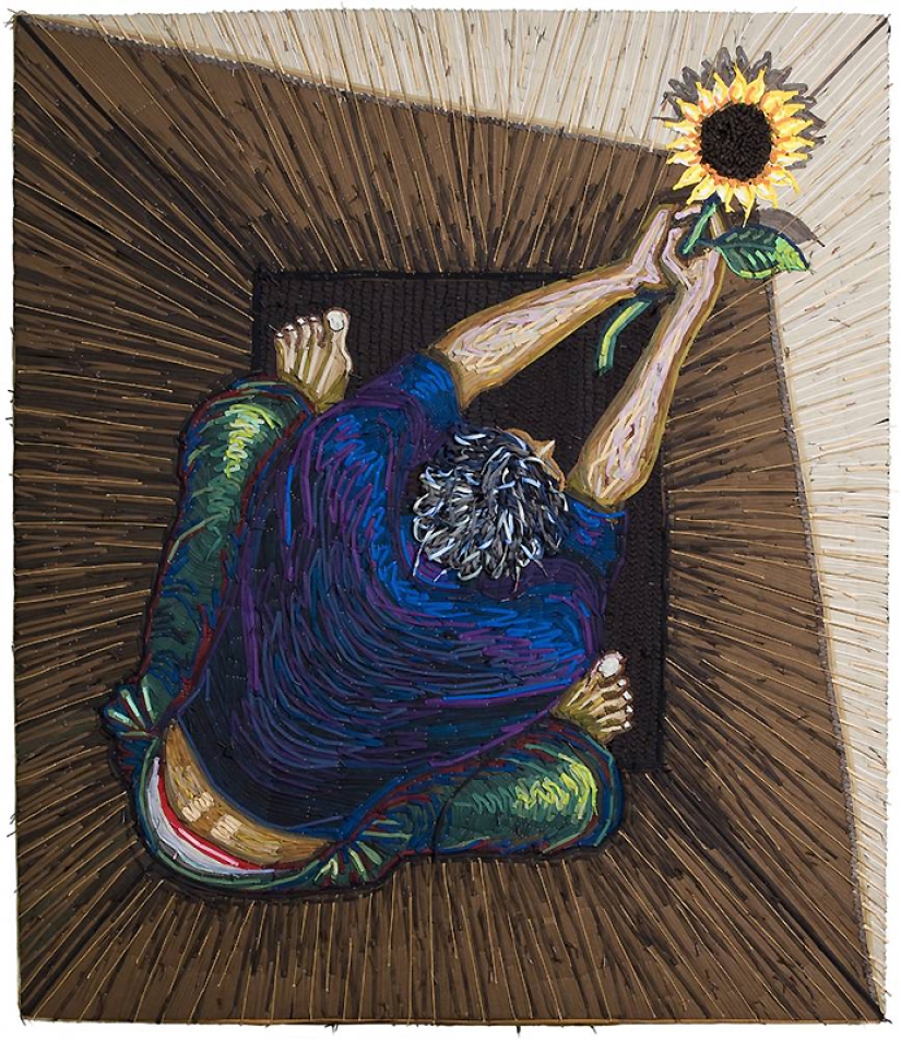 Federico Uribe y sus cuadros de cordones de zapatos