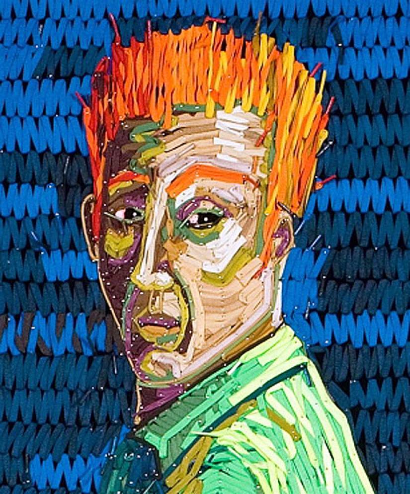 Federico Uribe y sus cuadros de cordones de zapatos