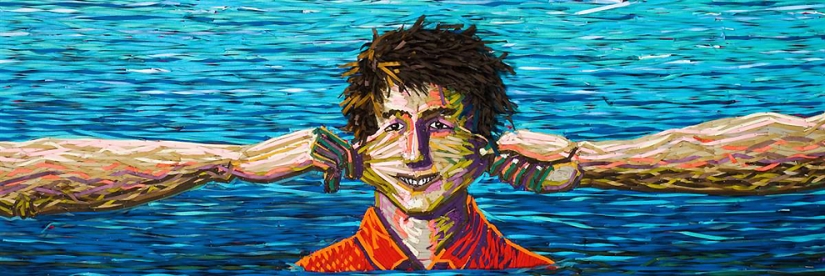 Federico Uribe y sus cuadros de cordones de zapatos