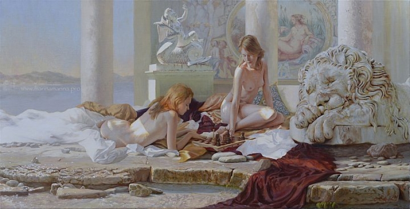 Female beauty and tenderness in the paintings of the artist Marina Marina