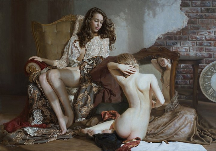 Female beauty and tenderness in the paintings of the artist Marina Marina