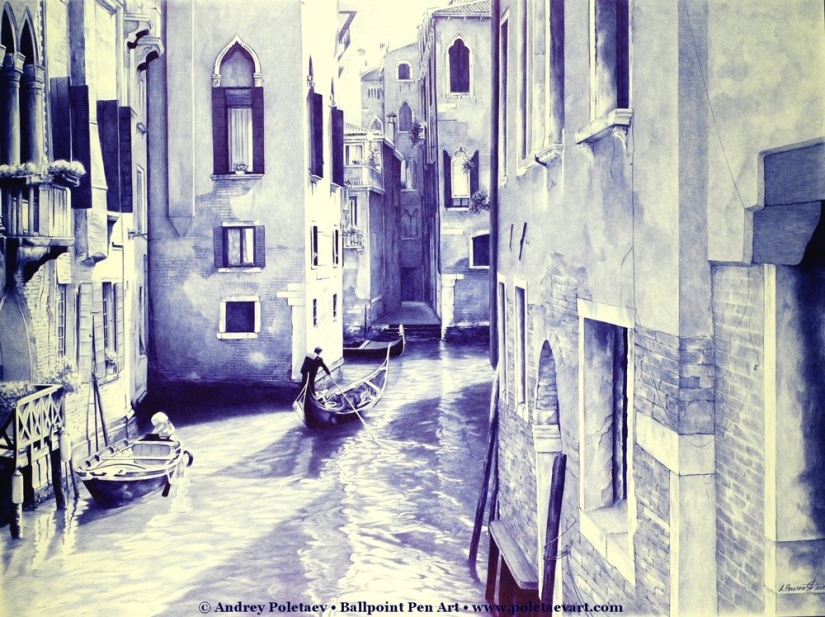 Fotorrealista de la pintura con un bolígrafo de Andrey Poletaev Fotorrealista de la pintura con un bolígrafo de Andrey Poletaev