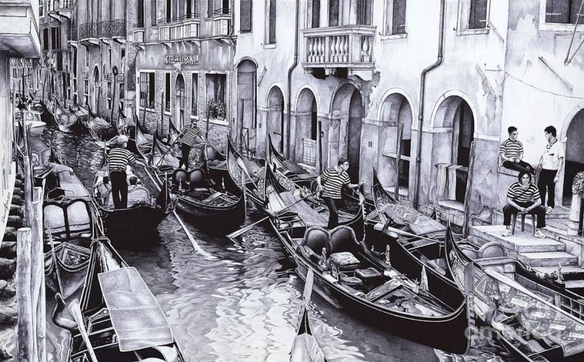 Fotorrealista de la pintura con un bolígrafo de Andrey Poletaev Fotorrealista de la pintura con un bolígrafo de Andrey Poletaev