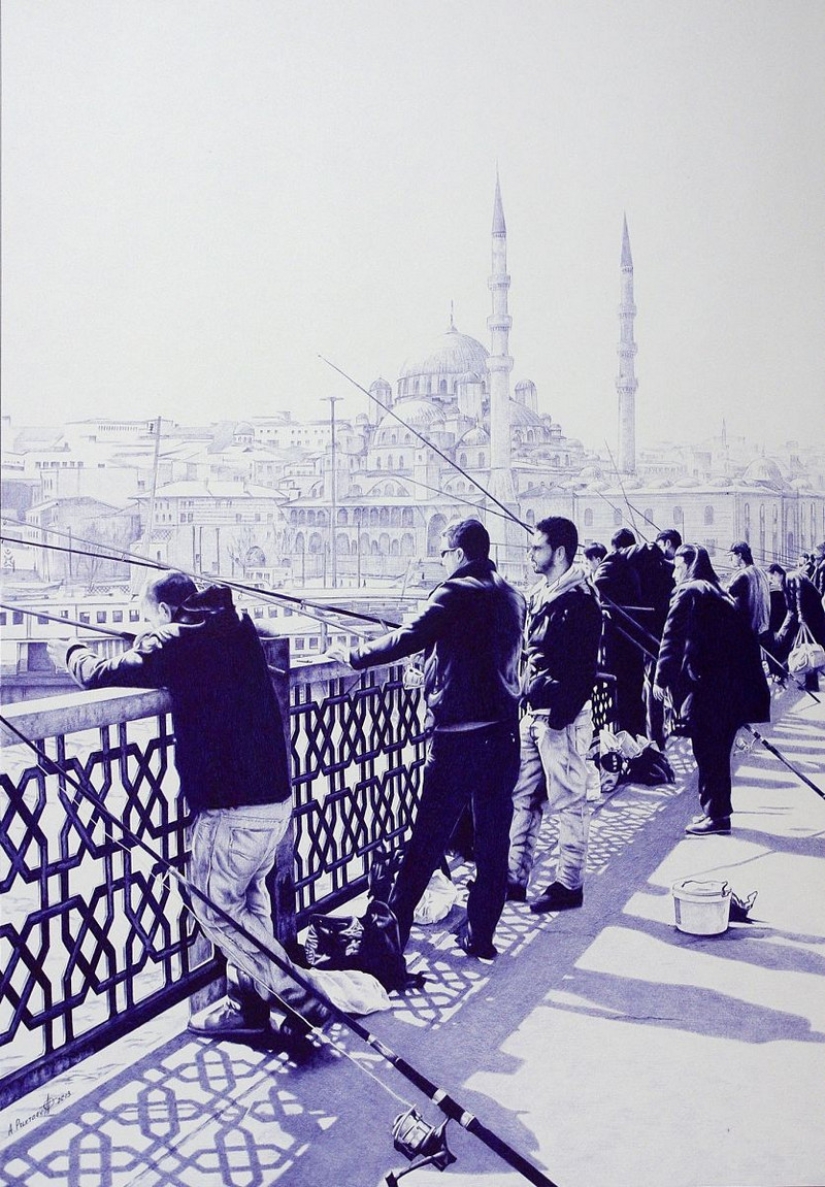 Fotorrealista de la pintura con un bolígrafo de Andrey Poletaev Fotorrealista de la pintura con un bolígrafo de Andrey Poletaev