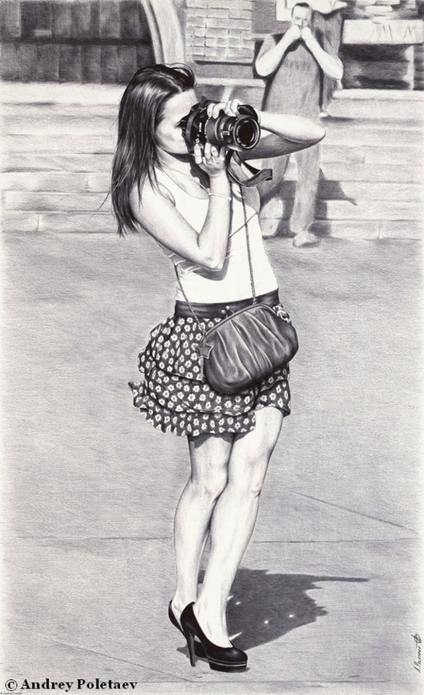 Fotorrealista de la pintura con un bolígrafo de Andrey Poletaev Fotorrealista de la pintura con un bolígrafo de Andrey Poletaev