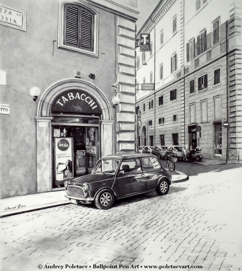 Fotorrealista de la pintura con un bolígrafo de Andrey Poletaev Fotorrealista de la pintura con un bolígrafo de Andrey Poletaev