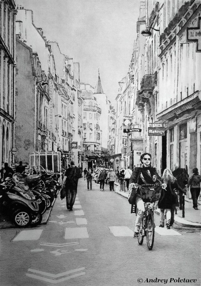 Fotorrealista de la pintura con un bolígrafo de Andrey Poletaev Fotorrealista de la pintura con un bolígrafo de Andrey Poletaev