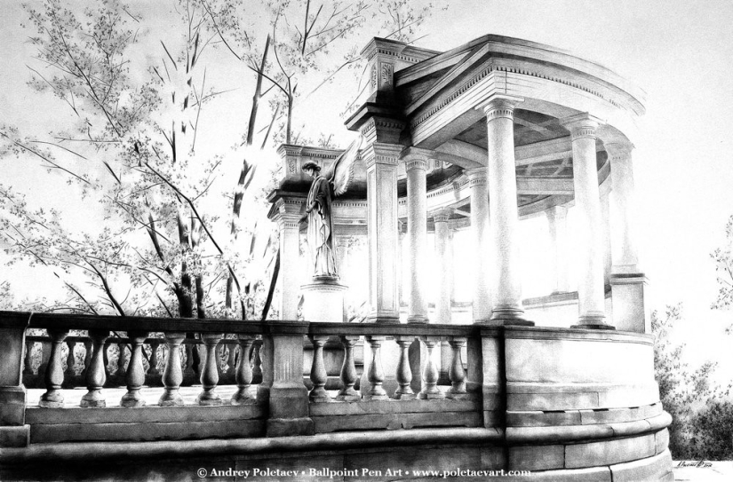 Fotorrealista de la pintura con un bolígrafo de Andrey Poletaev Fotorrealista de la pintura con un bolígrafo de Andrey Poletaev