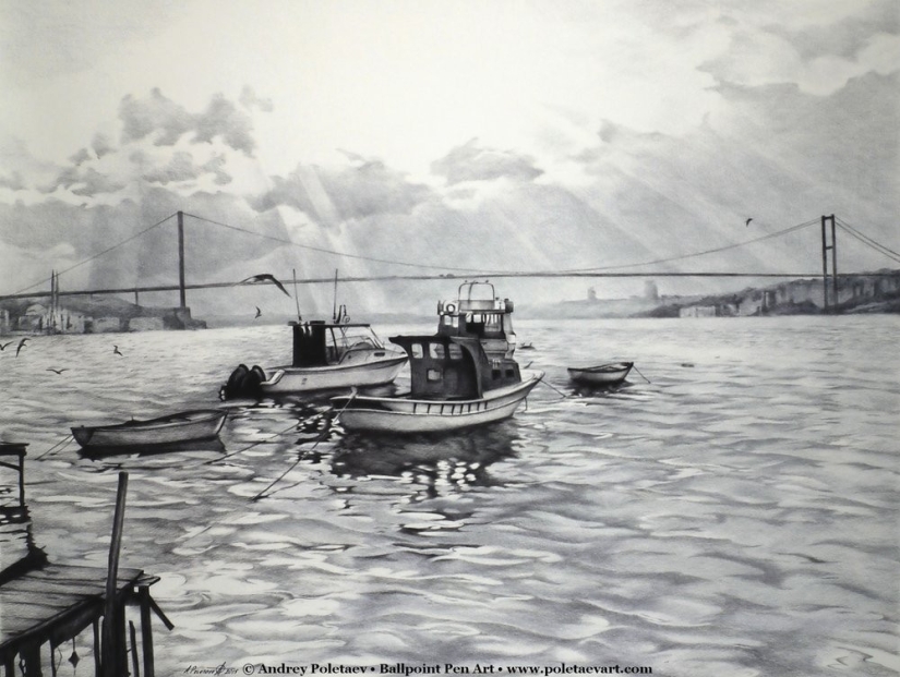 Fotorrealista de la pintura con un bolígrafo de Andrey Poletaev Fotorrealista de la pintura con un bolígrafo de Andrey Poletaev