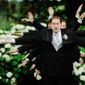 Friends of the groom, without whom the wedding photo shoot would be the most boring event