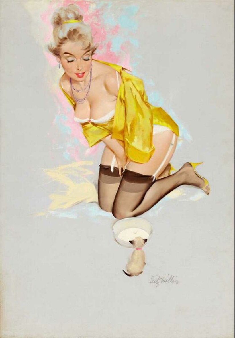 Fritz Willis and his pin-up, celebrating feminine charm