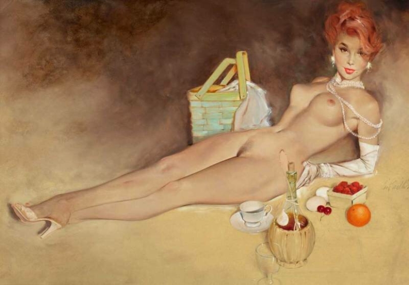 Fritz Willis and his pin-up, celebrating feminine charm
