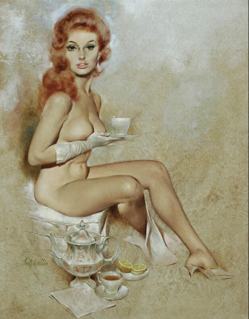 Fritz Willis and his pin-up, celebrating feminine charm